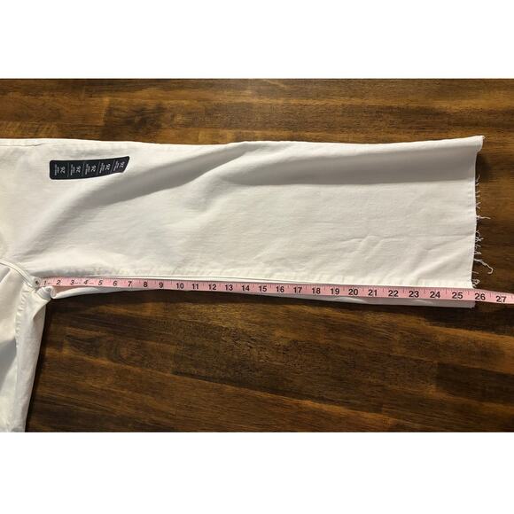 J Crew Women's 26 Jeans Wide Leg Crop High Rise Stretch Denim White Raw Hem - Picture 10 of 11